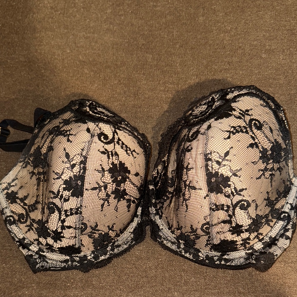 Victoria's Secret Black Floral Lace Bra
